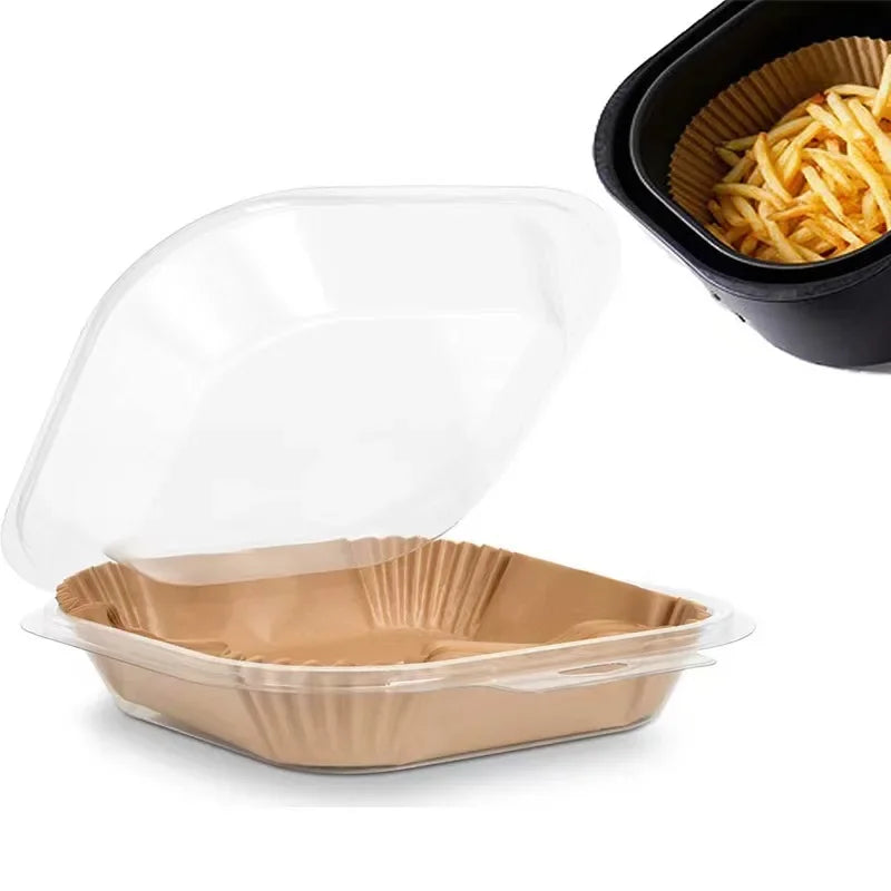 50pcs/set Disposable Air Fryer Paper Liner Oil-proof Water-proof Airfryer Disposable Cooking Paper Trays Baking Paper