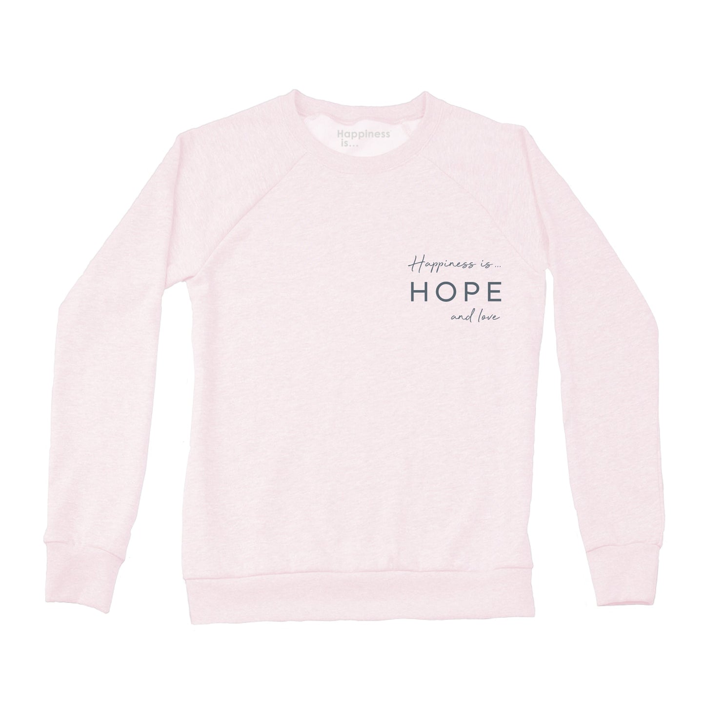 Women's Hope & Love Crew Sweatshirt, Ballet Pink-0