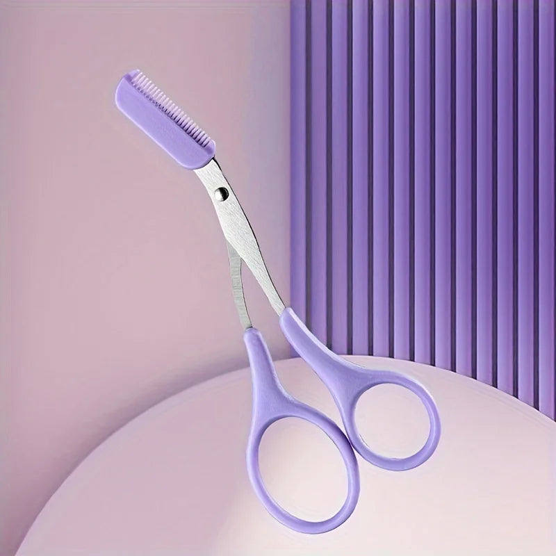 Eyebrow Razor Scissor Stainless Steel Safe Anti-scratch Trimmer for Beginners Crescent Sharp Beauty Tool Multi-color