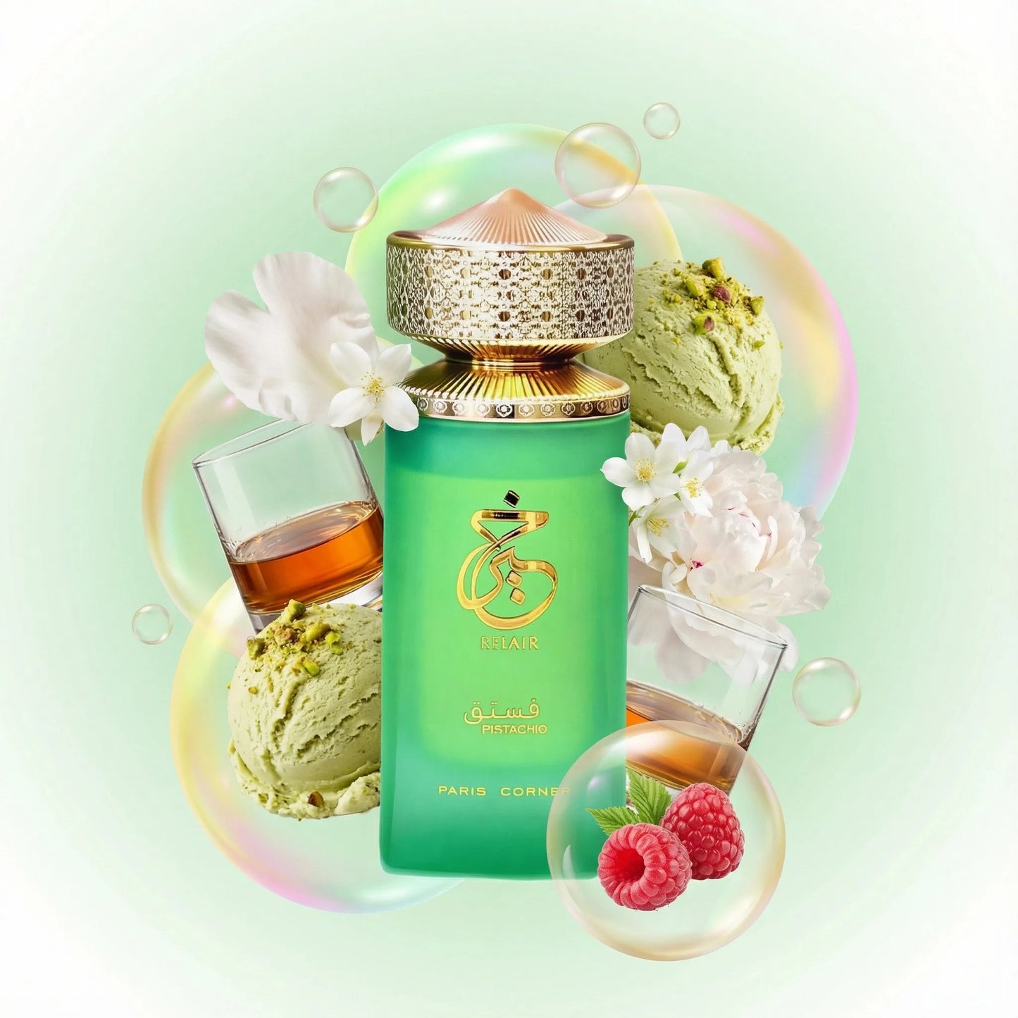 Paris Corner Pistachio Khair EDP 3.4 Fl Oz,Unisex Nutty Sweet Perfume,Unique Pistachio Scent for Men and Women