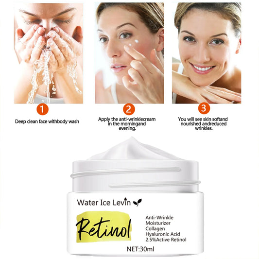 30g Retinol Moisturizing Cream for Face, Body and Hands, Suitable for Women and Men, Containing Retinol Collagen, Alcohol-Free Ingredients