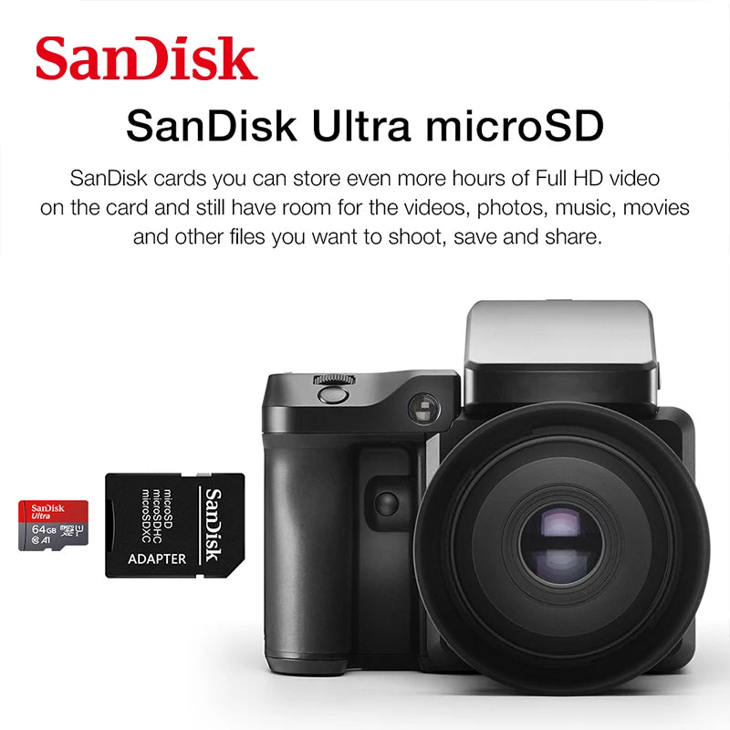 SanDisk Micro-SD Card 32GB 64GB 256GB 128GB A1 Memory Cards Class 10 Flash Drive Cards 32GB cartao de memoria For Phone