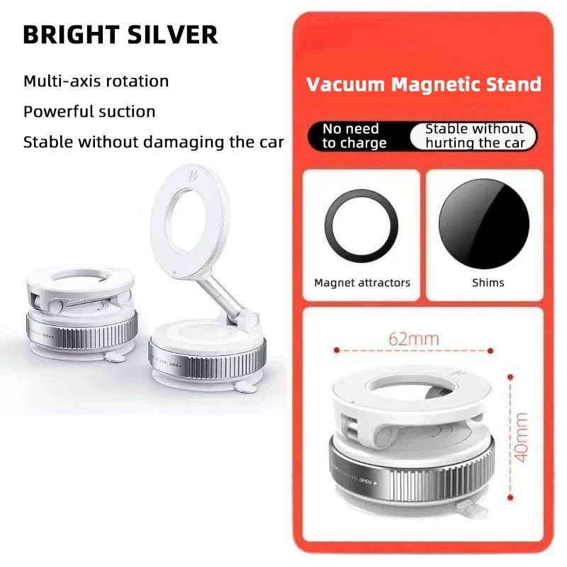 Vacuum Magnetic Universal Holder Magsafe Suction Cup Phone Holder 360 ° Adjustable Magnetic Phone Holder Foldable Pocket Size