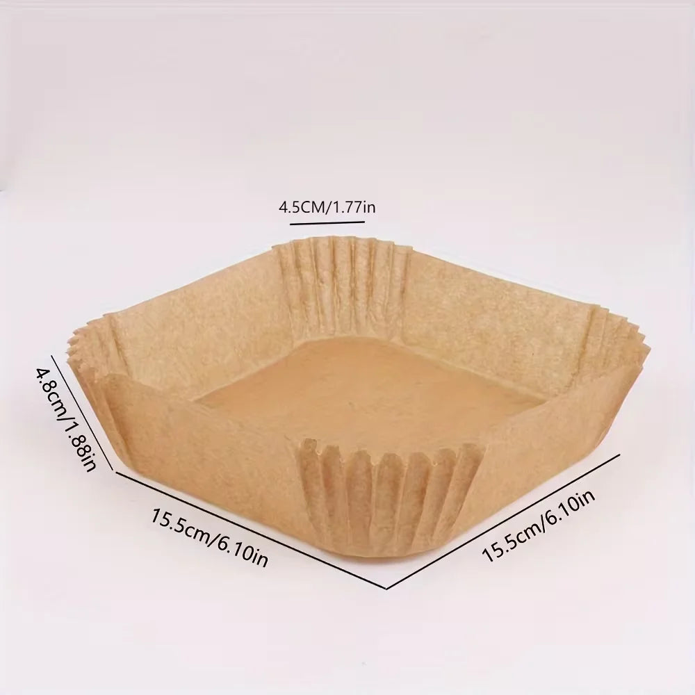 50pcs/set Disposable Air Fryer Paper Liner Oil-proof Water-proof Airfryer Disposable Cooking Paper Trays Baking Paper