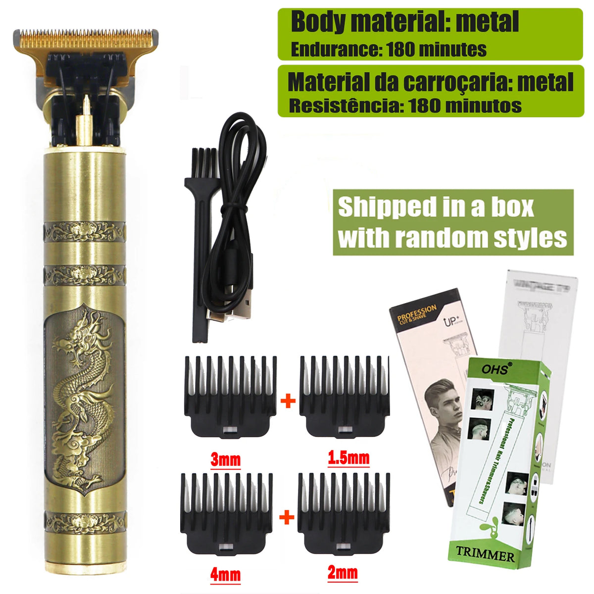OHS Rechargeable  Vintage T9 Cordless Hair Cutting Machine Electric Shaver For Man Hair Clipper Barber Trimmer Beard Razors