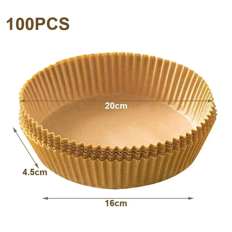 50pcs/set Disposable Air Fryer Paper Liner Oil-proof Water-proof Airfryer Disposable Cooking Paper Trays Baking Paper