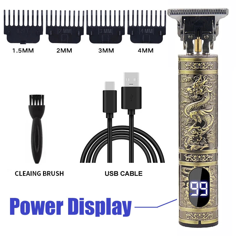 Cordless Electric Hair Cutting Machine Vintage Hair Clipper Portable Shaver Barber USB Fast Charging Hair Trimmer For Hairdresse