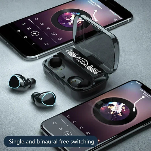 New TWS Bluetooth Earphones Handfree LED Dispay Headphones Bluetooth HiFi Stereo Music Wireless Earbuds for all smartphones