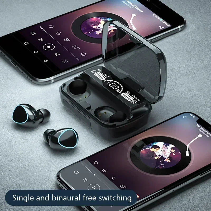 Bluetooth Earphones Handfree LED Dispay Headphones Bluetooth HiFi Stereo Music Wireless Earbuds Waterproof Gaming Headset