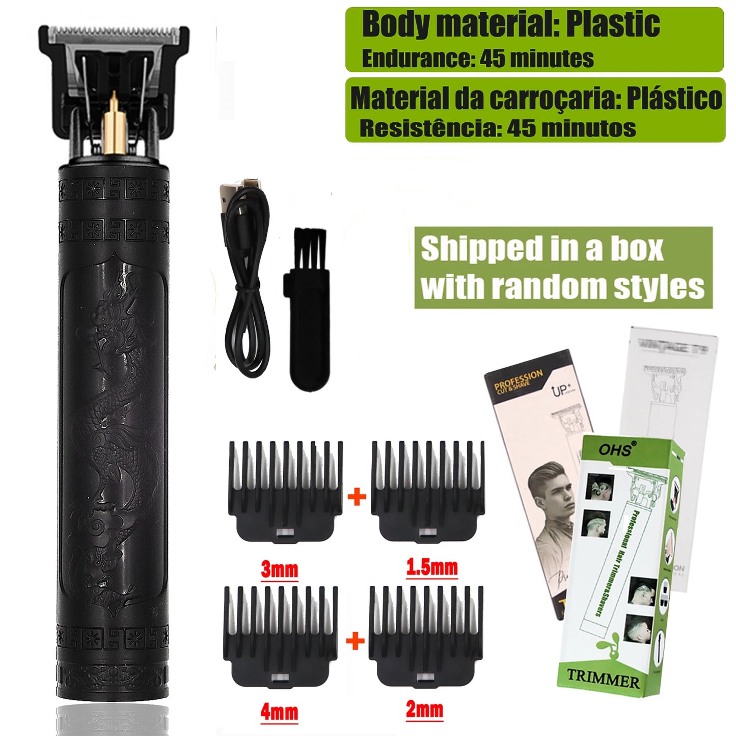 Cordless Electric Hair Cutting Machine Vintage Hair Clipper Portable Shaver Barber USB Fast Charging Hair Trimmer For Hairdresse