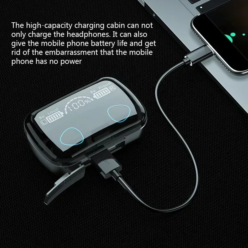 Bluetooth Earphones Handfree LED Dispay Headphones Bluetooth HiFi Stereo Music Wireless Earbuds Waterproof Gaming Headset