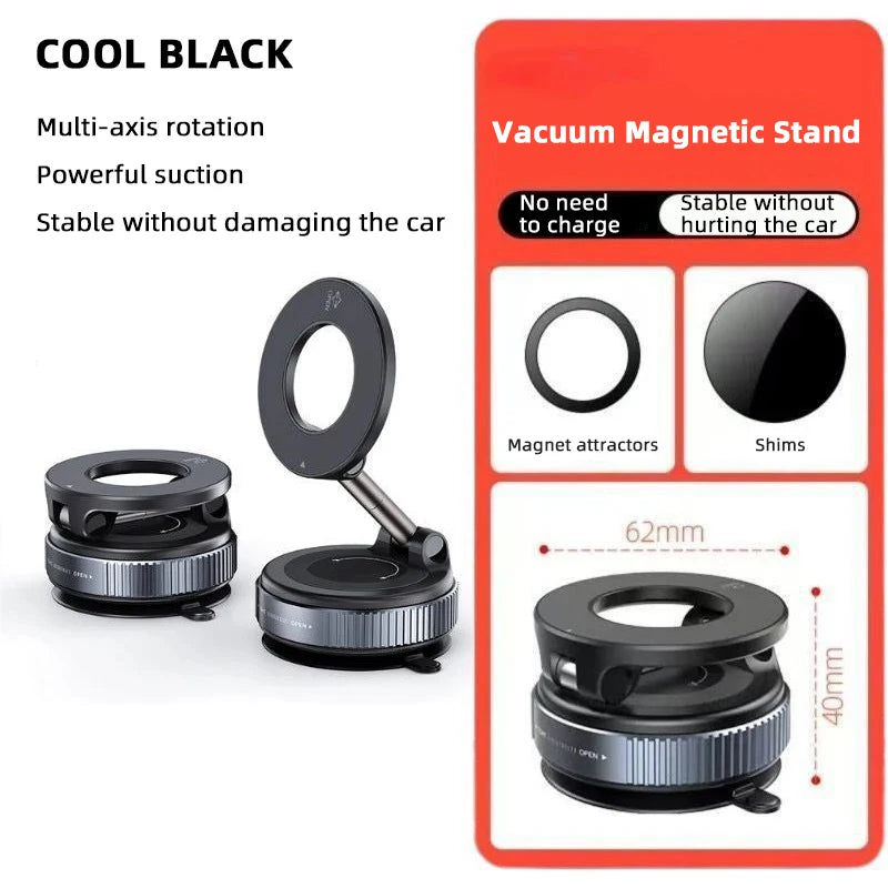 Vacuum Magnetic Universal Holder Magsafe Suction Cup Phone Holder 360 ° Adjustable Magnetic Phone Holder Foldable Pocket Size