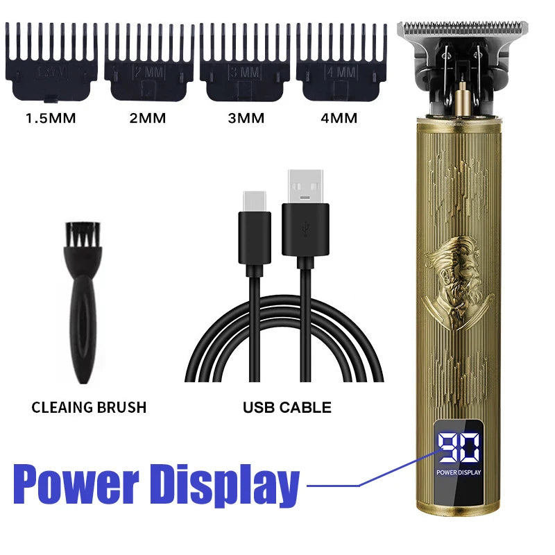 Cordless Electric Hair Cutting Machine Vintage Hair Clipper Portable Shaver Barber USB Fast Charging Hair Trimmer For Hairdresse