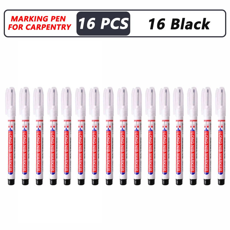 1-40PCS 20mm Deep Hole Long Nib Head Markers For Metal Perforating Pen Waterproof Bathroom Woodworking Decoration Multi-Purpose
