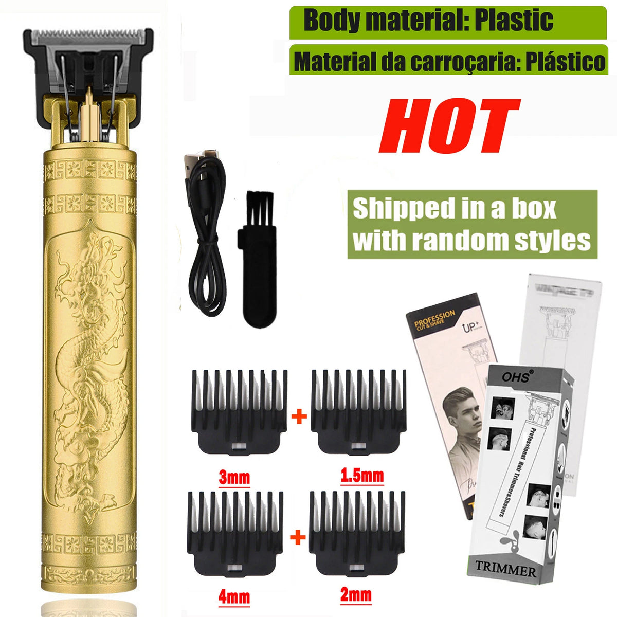 OHS Rechargeable  Vintage T9 Cordless Hair Cutting Machine Electric Shaver For Man Hair Clipper Barber Trimmer Beard Razors