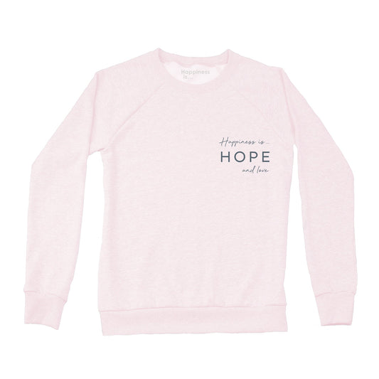 Women's Hope & Love Crew Sweatshirt, Ballet Pink-0