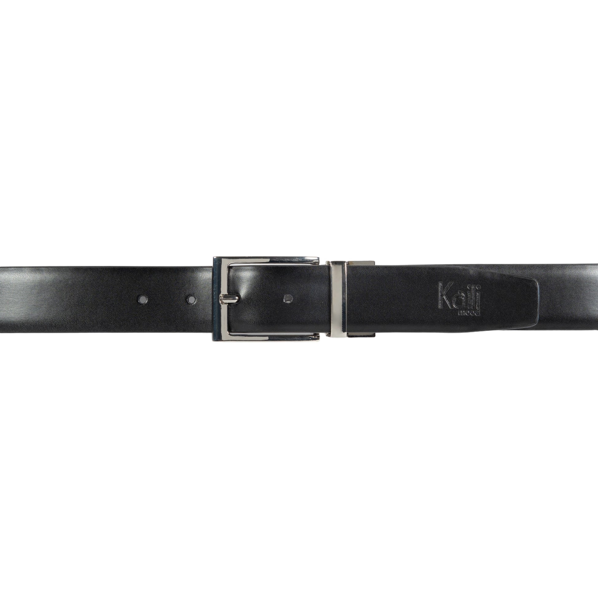 K4002AFB | Men's Double-Sided Belt in Genuine Leather, Smooth and Suede. Color: Black/Grey. Dimensions: 125 x 3.5 x 0.5 cm (waistline 110 cm). Packaging: Rigid Gift Box with lid/bottom-2
