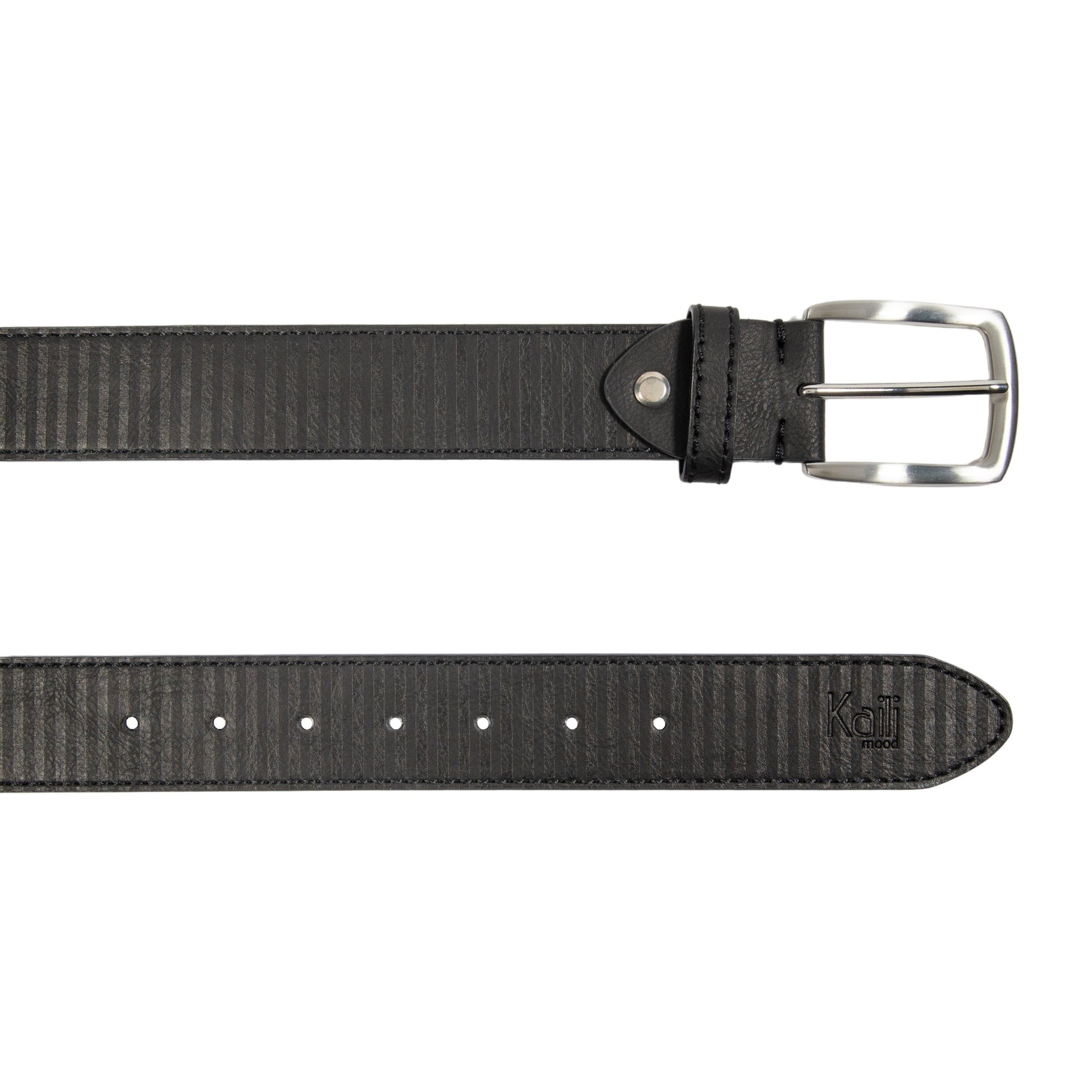 K4009AB | Men's Allover Belt in Leather Lining with PU Finish. Black. Dimensions: 125 x 3.8 x 0.5 cm (waistline 110 cm). Packaging: Rigid Gift Box with bottom/lid-1