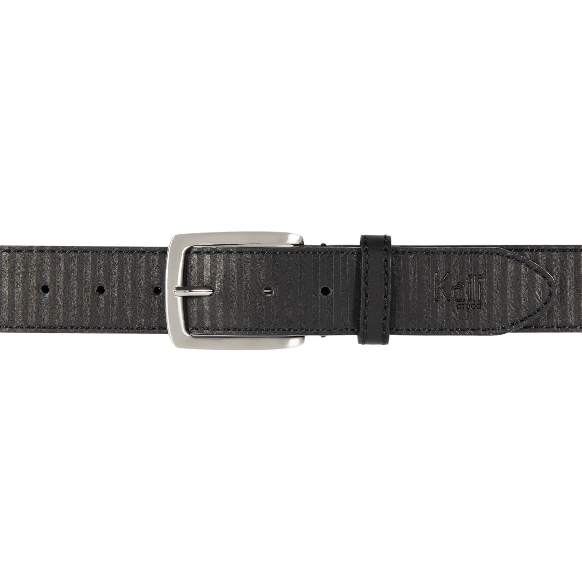 K4009AB | Men's Allover Belt in Leather Lining with PU Finish. Black. Dimensions: 125 x 3.8 x 0.5 cm (waistline 110 cm). Packaging: Rigid Gift Box with bottom/lid-2