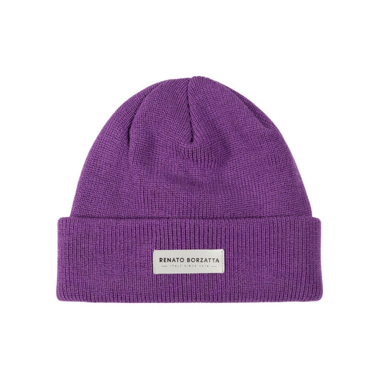 RB5001Y  | Berretto in Maglia a doppio strato MONVISO Misto Lana Made in Italy. Colore Viola - Taglia Unica-0