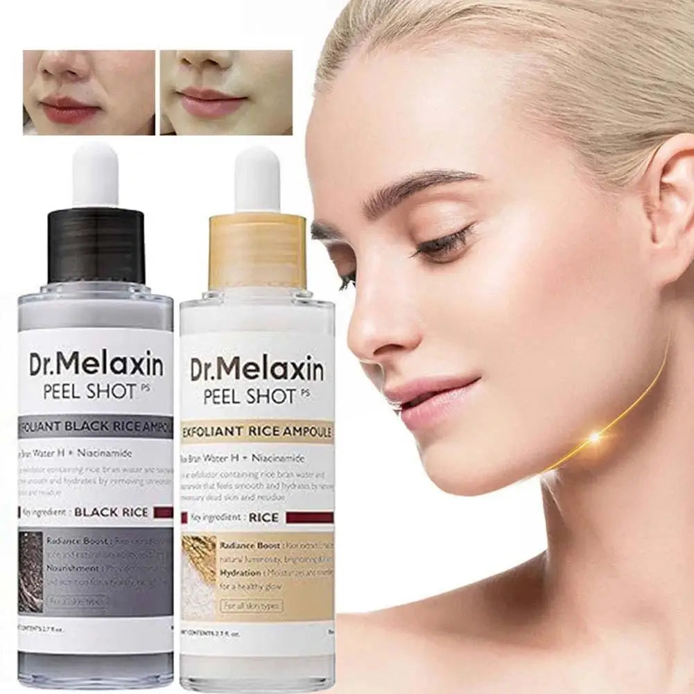 Korean Dr. Melaxin Rice Exfoliating Serum & Facial Care Kit - Moisturizing Stick, Anti-Wrinkle Eye Cream Cleanser Skin care