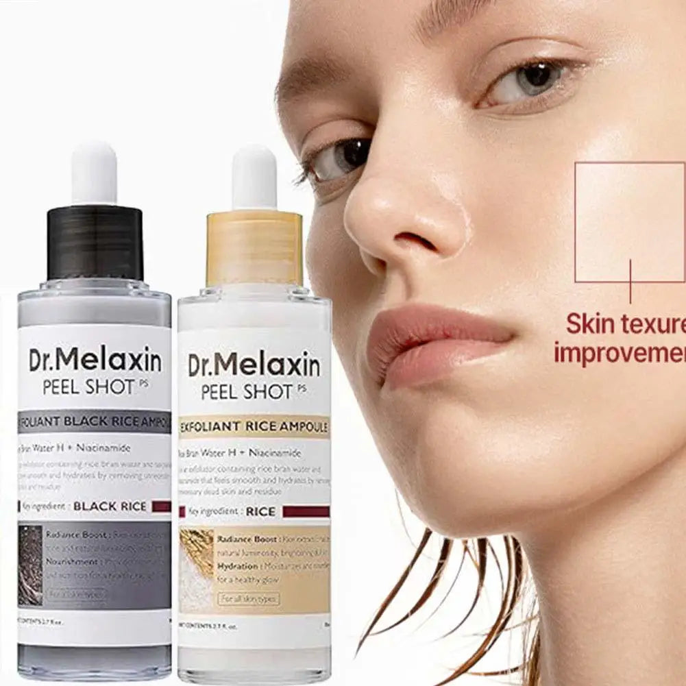 Korean Dr. Melaxin Rice Exfoliating Serum & Facial Care Kit - Moisturizing Stick, Anti-Wrinkle Eye Cream Cleanser Skin care