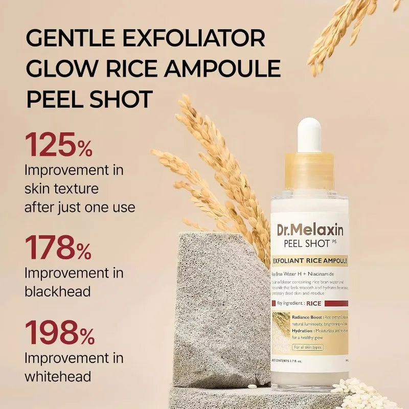 Dr. Melaxin Korean Skin Care Sets Rice Exfoliating Hydrating Facial Serum Softening Serum Acne Removal Hydrating Pore Reduction