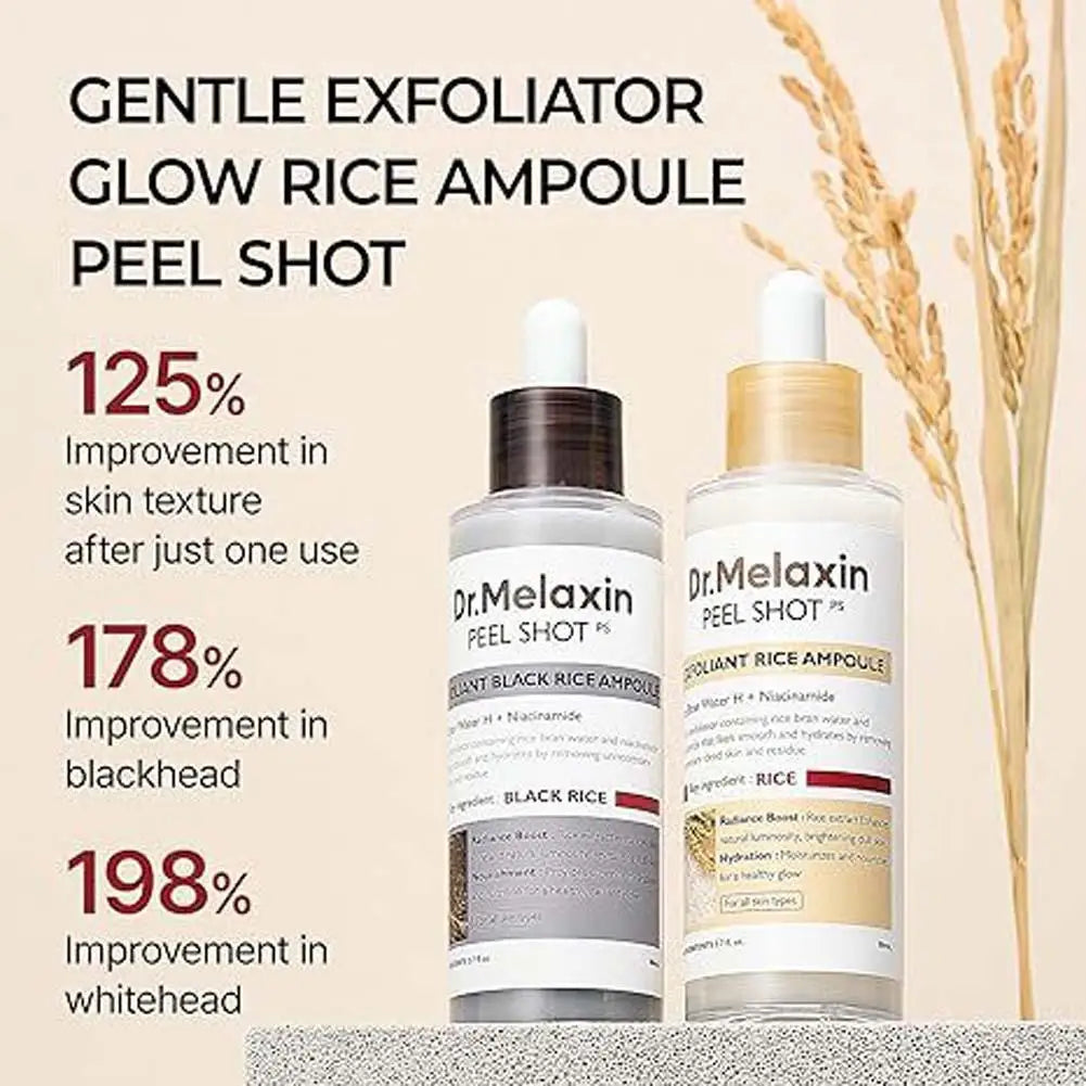 Korean Dr. Melaxin Rice Exfoliating Serum & Facial Care Kit - Moisturizing Stick, Anti-Wrinkle Eye Cream Cleanser Skin care