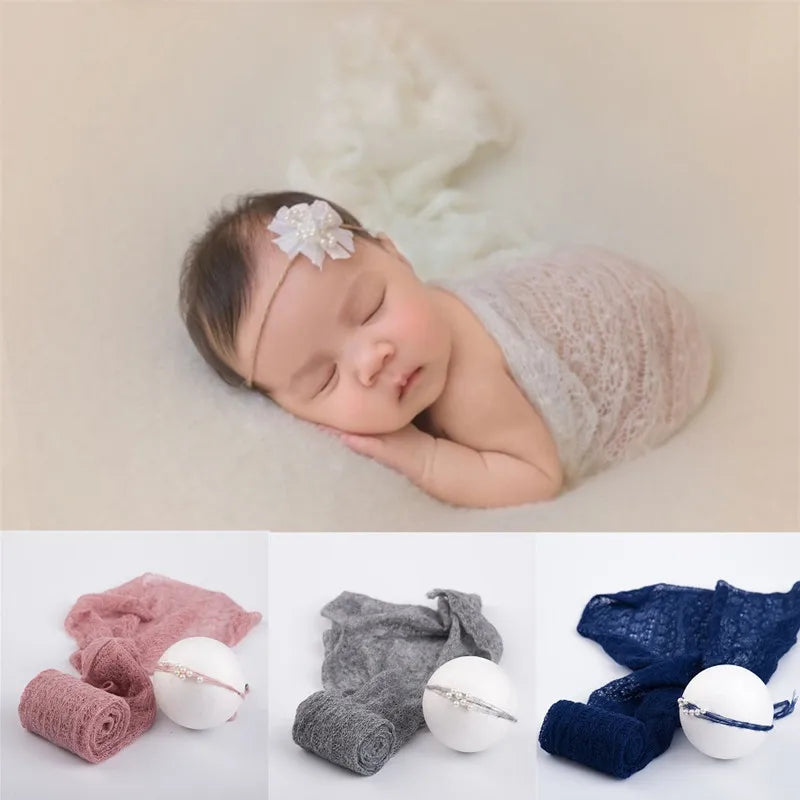 Newborn Photography Props Wrap Soft Mohair Knitted Baby Blanket  Swaddling  Photography  Babies Accessories