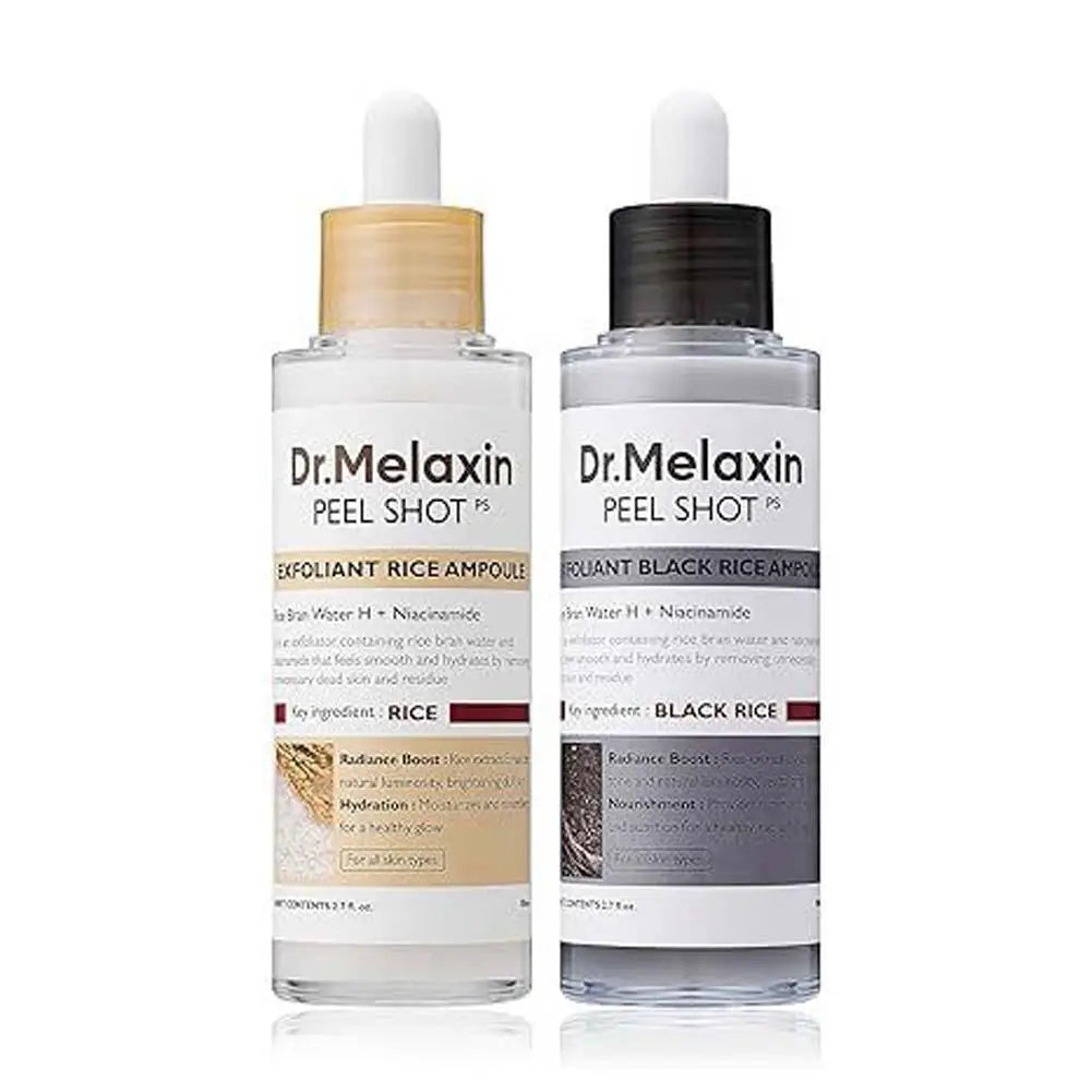 Korean Dr. Melaxin Rice Exfoliating Serum & Facial Care Kit - Moisturizing Stick, Anti-Wrinkle Eye Cream Cleanser Skin care