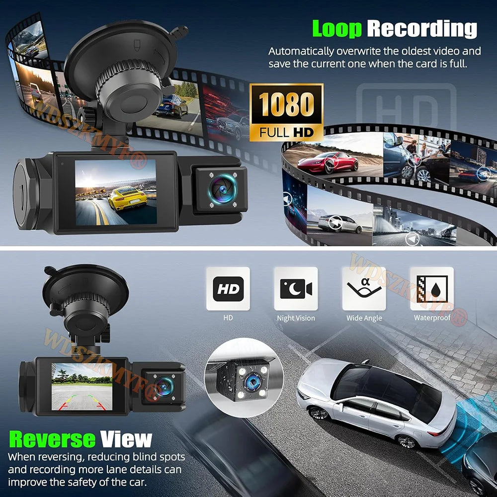 WIFI Dash Cam For Car Camera 1080P Video Recorder HD 2/3Camera Car DVR Front Rear View Camera Night Vision Car Accessories