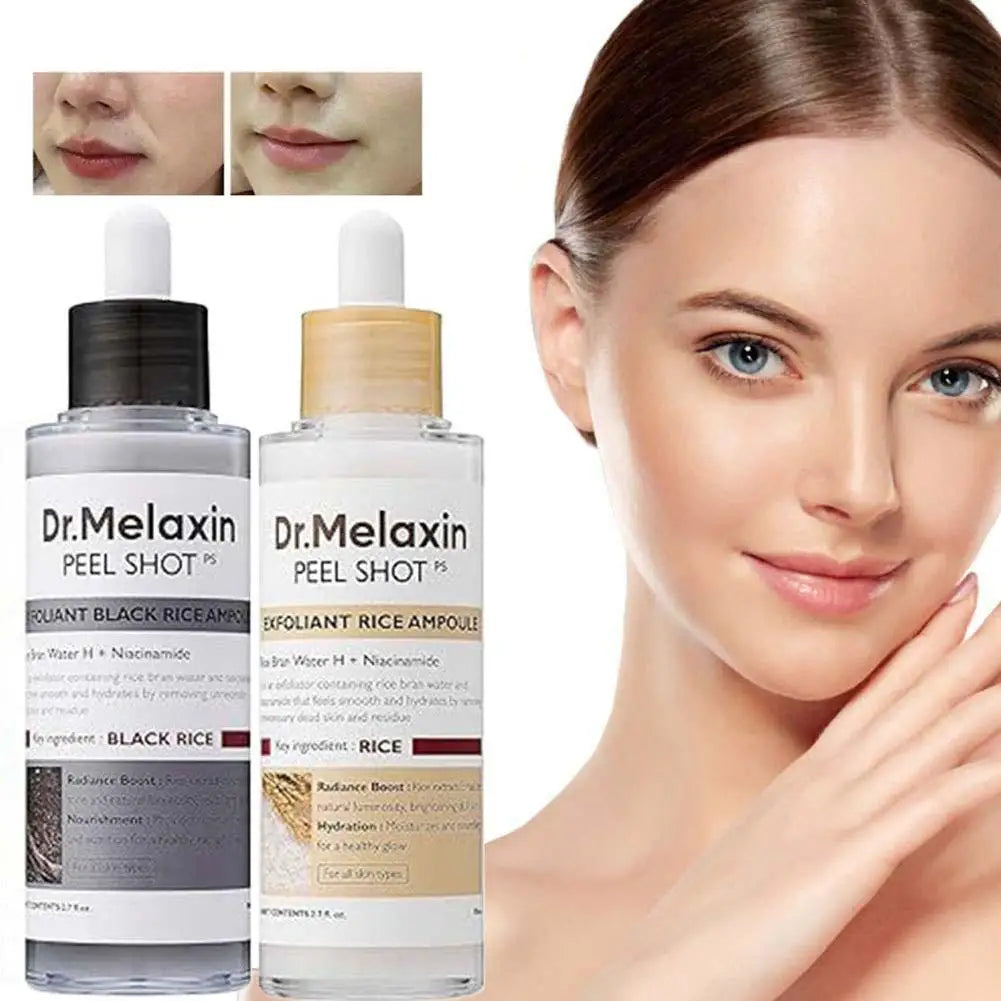 Korean Dr. Melaxin Rice Exfoliating Serum & Facial Care Kit - Moisturizing Stick, Anti-Wrinkle Eye Cream Cleanser Skin care