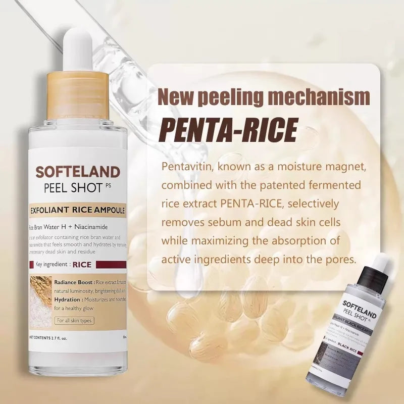 Dr. Melaxin Korean Skin Care Sets Rice Exfoliating Hydrating Facial Serum Softening Serum Acne Removal Hydrating Pore Reduction