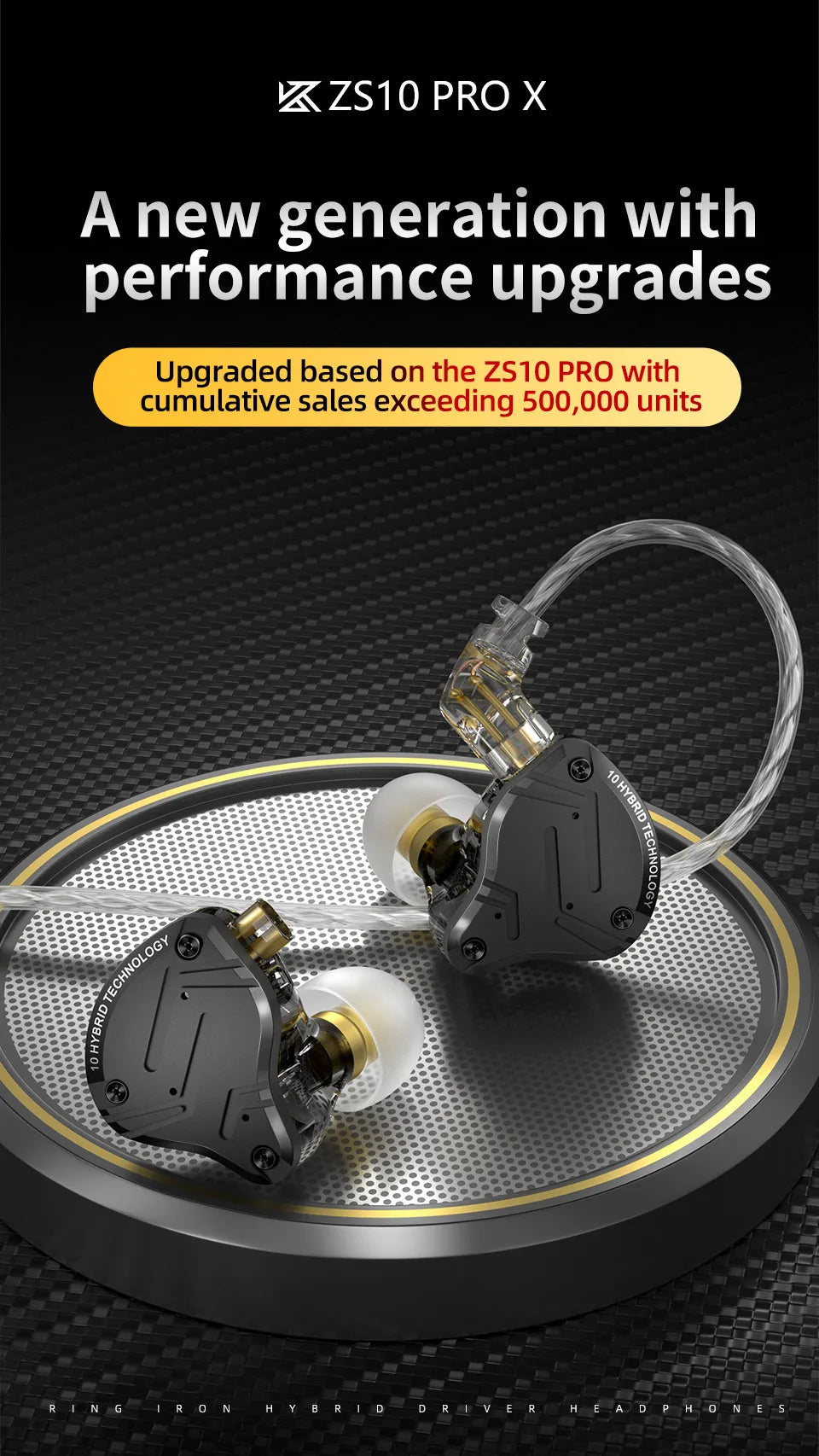 KZ ZS10 PRO X Wired Headphones HD Microphone Pure Sound Quality Hybrid Technology Headphones Monitor Earbuds HIFI Bass Music Hea