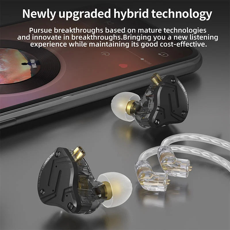 KZ ZS10 Pro X Wired In-Ear Headphones Music Headset HiFi Bass Monitor Earbuds Sports Earphones