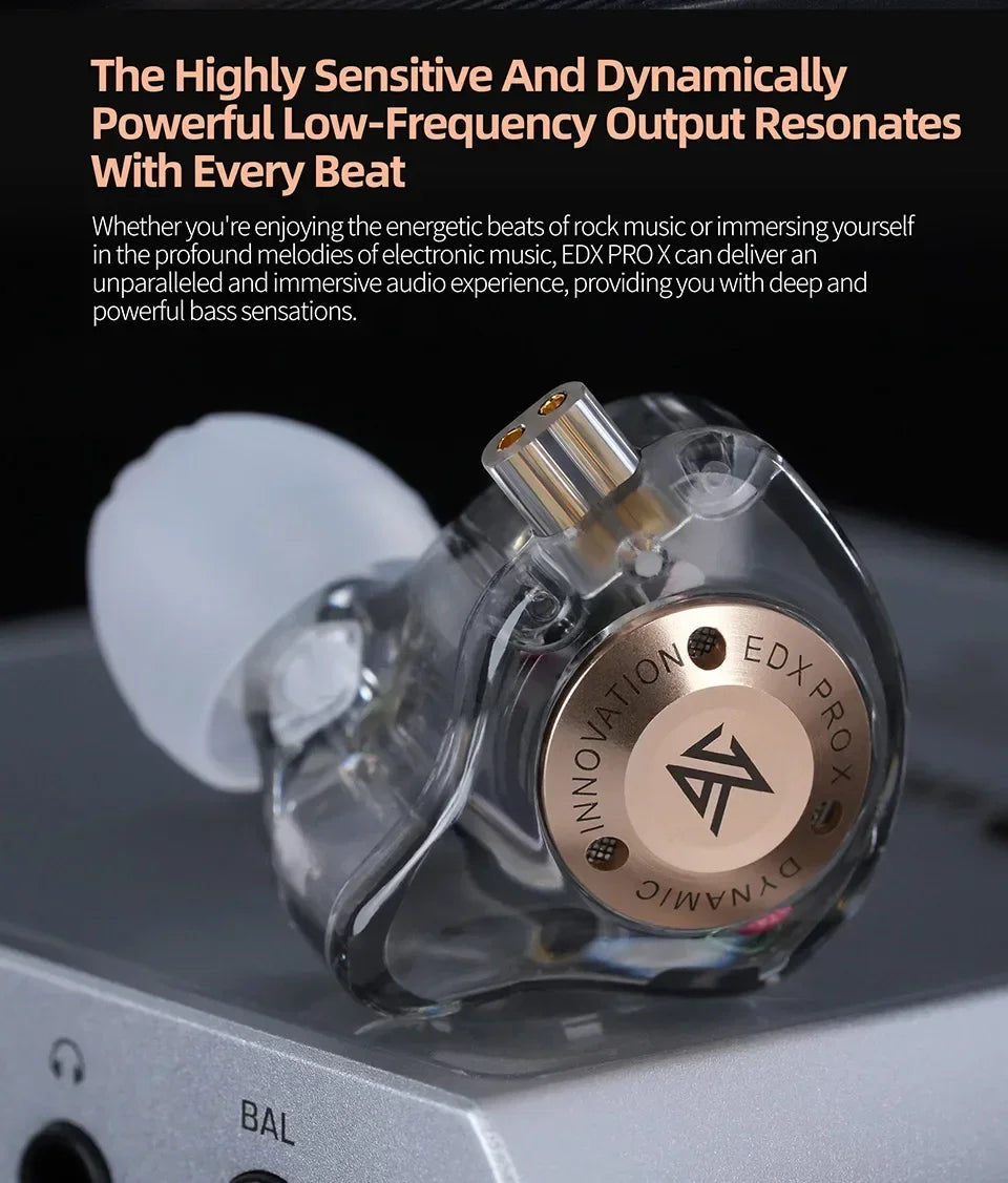 KZ EDX PRO X Dynamic Drive Earphone HIFI Bass Earbud Sport Music Cancelling Headsets 2PIN Cable KZ ZSTX ZSN PRO X EDC EDA ZVX