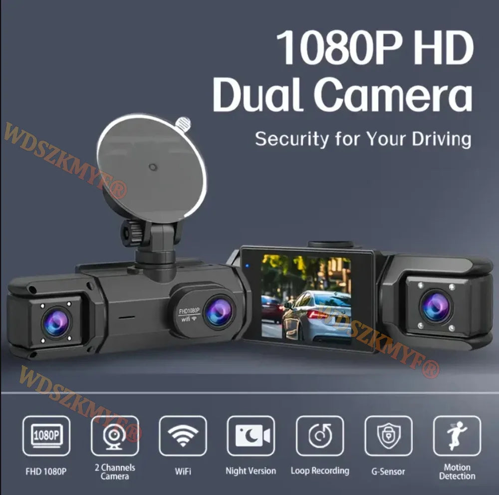 WIFI Dash Cam For Car Camera 1080P Video Recorder HD 2/3Camera Car DVR Front Rear View Camera Night Vision Car Accessories