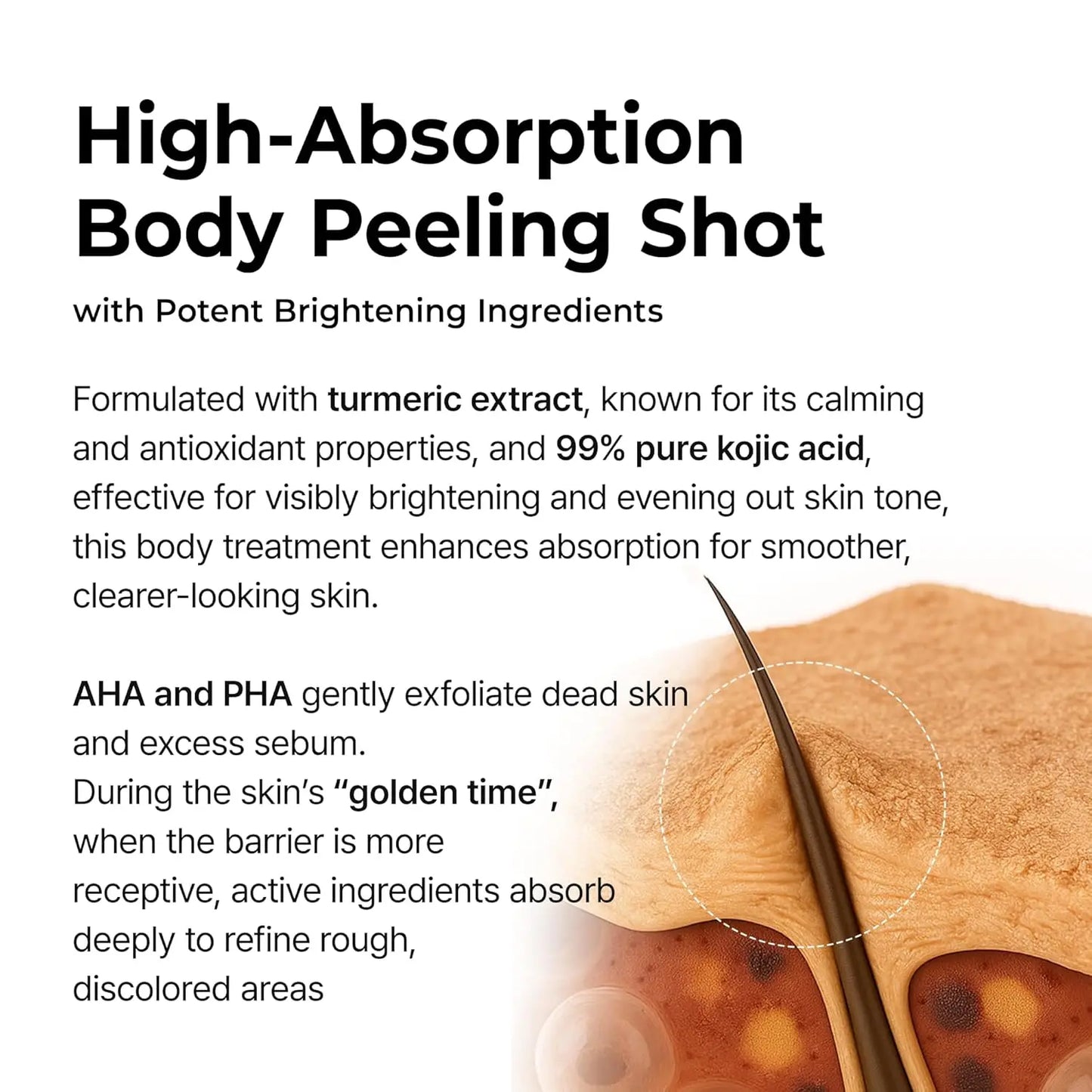 Body Keratin Care Kojic Acid Turmeric Spray Gently Exfoliating Peeling Solution Nourishing Hydrating Skin Care All Skin Types