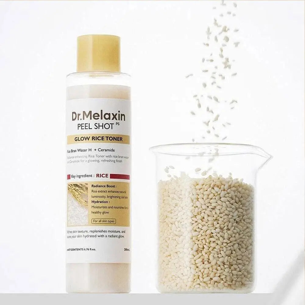 Korean Dr. Melaxin Rice Exfoliating Serum & Facial Care Kit - Moisturizing Stick, Anti-Wrinkle Eye Cream Cleanser Skin care