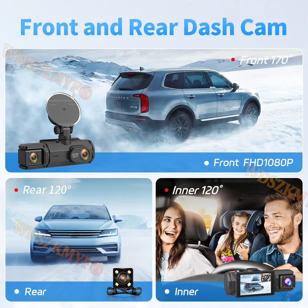 WIFI Dash Cam For Car Camera 1080P Video Recorder HD 2/3Camera Car DVR Front Rear View Camera Night Vision Car Accessories