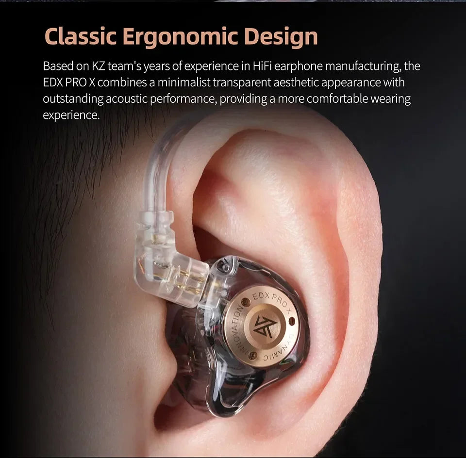 KZ EDX PRO X Dynamic Drive Earphone HIFI Bass Earbud Sport Music Cancelling Headsets 2PIN Cable KZ ZSTX ZSN PRO X EDC EDA ZVX