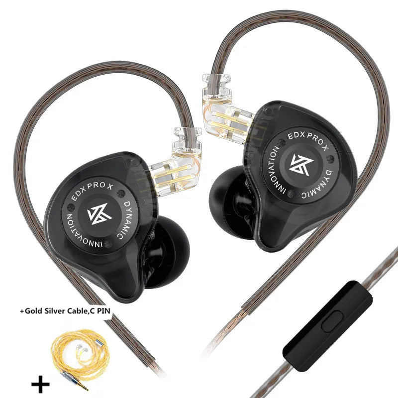 KZ EDX PRO X Dynamic Drive Earphone HIFI Bass Earbud Sport Music Cancelling Headsets 2PIN Cable KZ ZSTX ZSN PRO X EDC EDA ZVX