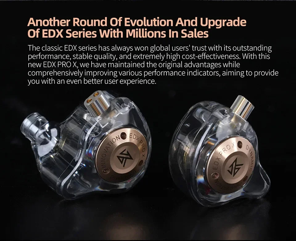 KZ EDX PRO X Dynamic Drive Earphone HIFI Bass Earbud Sport Music Cancelling Headsets 2PIN Cable KZ ZSTX ZSN PRO X EDC EDA ZVX