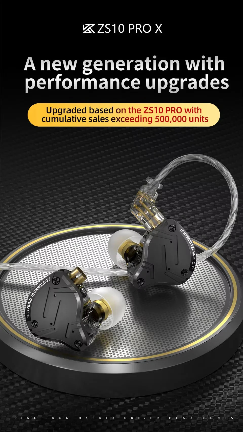 KZ ZS10 Pro X Wired In-Ear Headphones Music Headset HiFi Bass Monitor Earbuds Sports Earphones