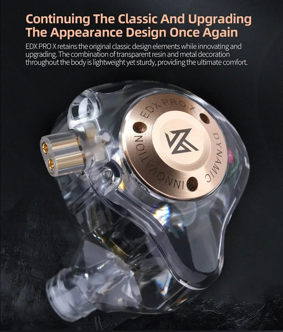 KZ EDX PRO X Dynamic Drive Earphone HIFI Bass Earbud Sport Music Cancelling Headsets 2PIN Cable KZ ZSTX ZSN PRO X EDC EDA ZVX