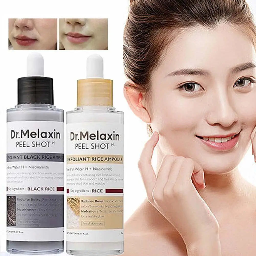 Korean Dr. Melaxin Rice Exfoliating Serum & Facial Care Kit - Moisturizing Stick, Anti-Wrinkle Eye Cream Cleanser Skin care