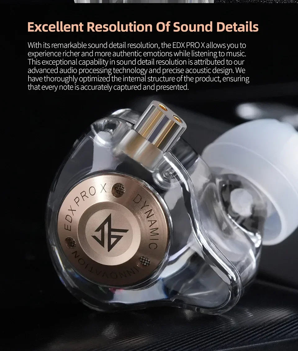 KZ EDX PRO X Dynamic Drive Earphone HIFI Bass Earbud Sport Music Cancelling Headsets 2PIN Cable KZ ZSTX ZSN PRO X EDC EDA ZVX