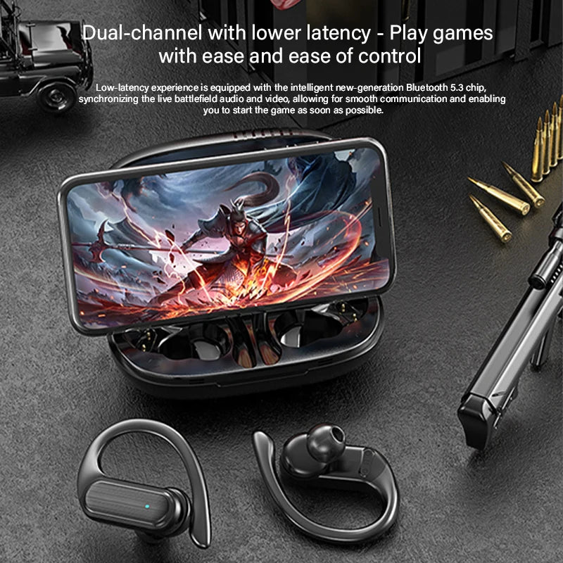 The A520 wireless BT headphones feature high-quality, high-definition sound, stereo earbuds, sweat-proof touch lights