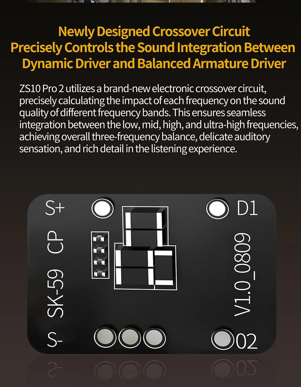 KZ ZS10 Pro 2 metal headset high fidelity in-ear bass earbud 4-level adjustment switch sports monitor headset sound noise reduct