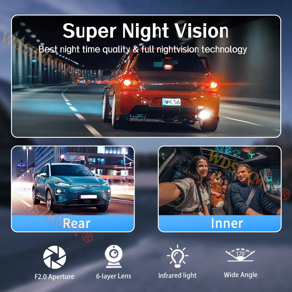 WIFI Dash Cam For Car Camera 1080P Video Recorder HD 2/3Camera Car DVR Front Rear View Camera Night Vision Car Accessories